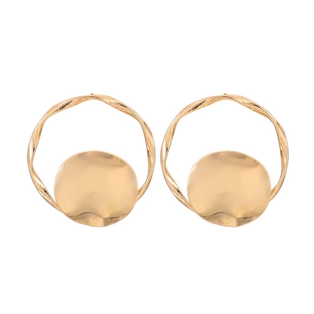 *Aurielie* Gold Round Irregular Fashion Earrings